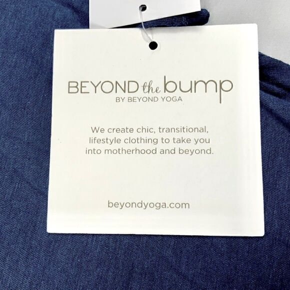 BEYOND THE BUMP BEYOND YOGA MATERNITY NORTHSTAR SHIRT DRESS IN OUTLAW NAVY BLUE - Picture 9 of 14